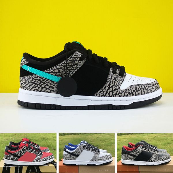 

new release dunks sb elephant skateboard sneakers sup red white black cement mens running shoes sports zapatos size 40-46