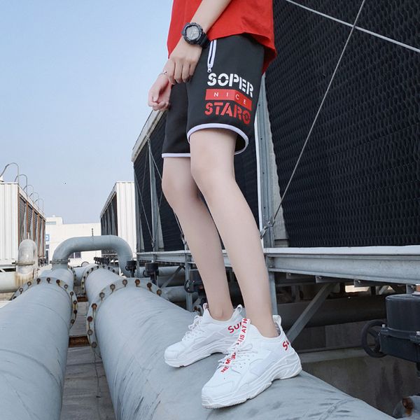

2020 shorts capris sports trend summer loose men's casual pants, White;black