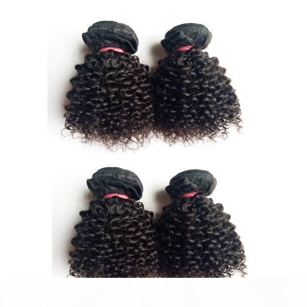 

european brazilian virgin human hair kinky curly short type 6-12inch malaysian indian remy hair weaves 50g pc 300g lot 6pcs double weft, Black
