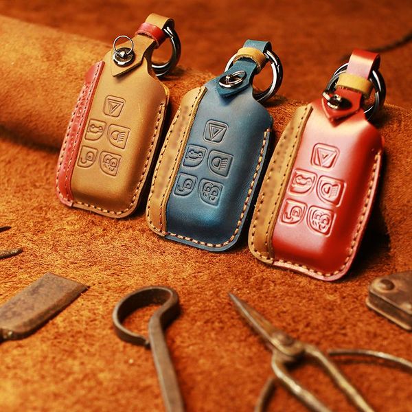 

натуральная кожа автомобиль ключ чехол чехол для земли ровер range rover 5 mad horse кожаный автомобиль крышка ключа для jaguar e pace prote