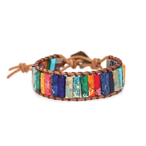 

натуральный камень handmade multi color chakra браслет ювелирные изделия из бисера кожаные обертки браслет креативные подарки пары браслеты, Black