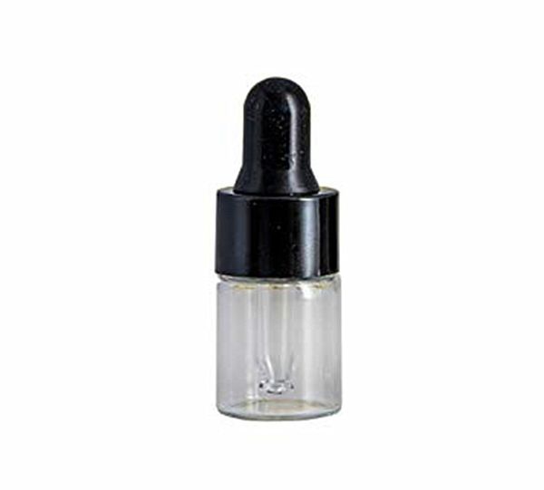 Conta -gotas 1ml 2ml 3ml 5ml Clear Tubular Mini Garrafa de Serum Cosêmticos de Vidro Tubular Com Laboratório de Amostra de Alumínio Preto