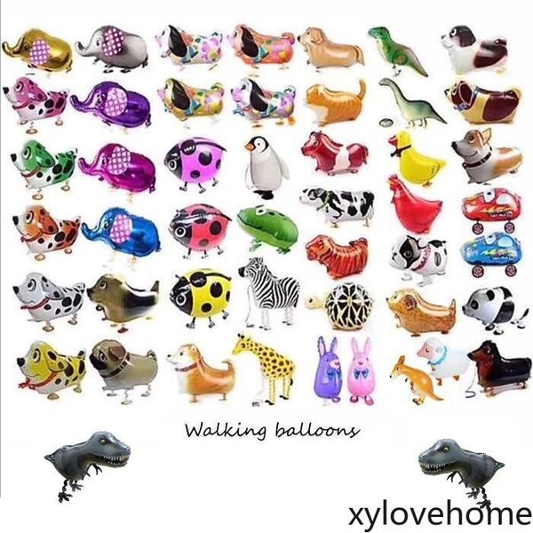 

walking pet balloons animal helium aluminum foil balloon unicorn balloons automatic sealing balloon toys birthday party decoration kids gift