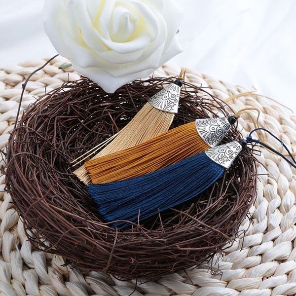 

mibrow 5pcs lot 90mm mixed cotton silk tassels charm pendant with silver fish mouth for diy jewelry making findings h wmtwuz