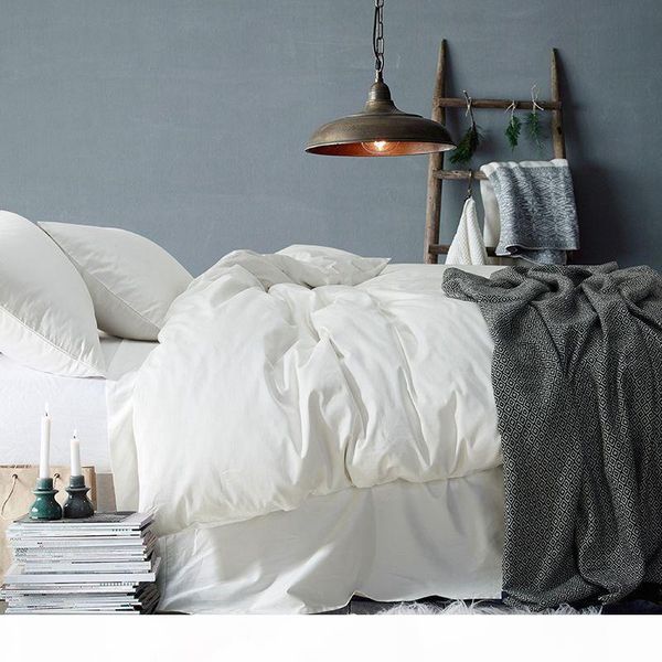 

40 luxury solid color egyptian cotton bedding set duvet cover sheet pillowcase king  size white gray blue bed linen