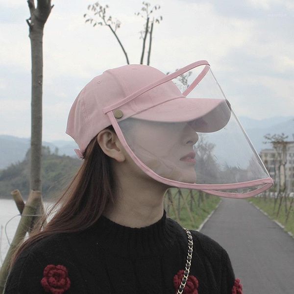 

cloches fashion protective cap children sunscreen hat removable clear cover anti-saliva baseball sun hat1, Blue;gray