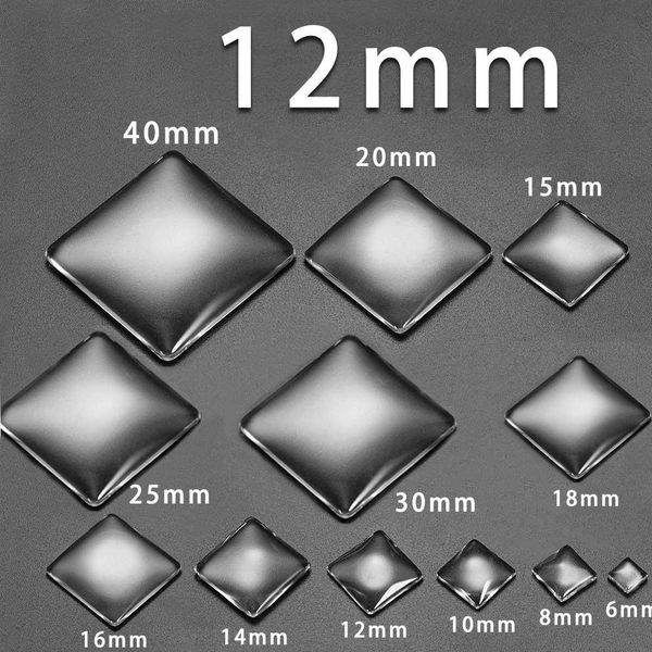 

5-50pcs / серия 6 - 40мм clear square кабошоны прозрачный плоский заднее стекло настройки кабошон камея для diy изготовление ювелирных издел