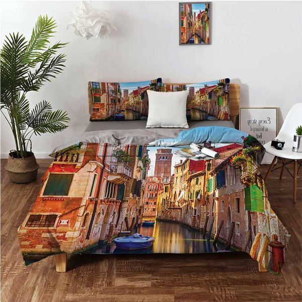 

venice cityscape narrow water canal building traditional old buildings heritagebedding 3-piece set