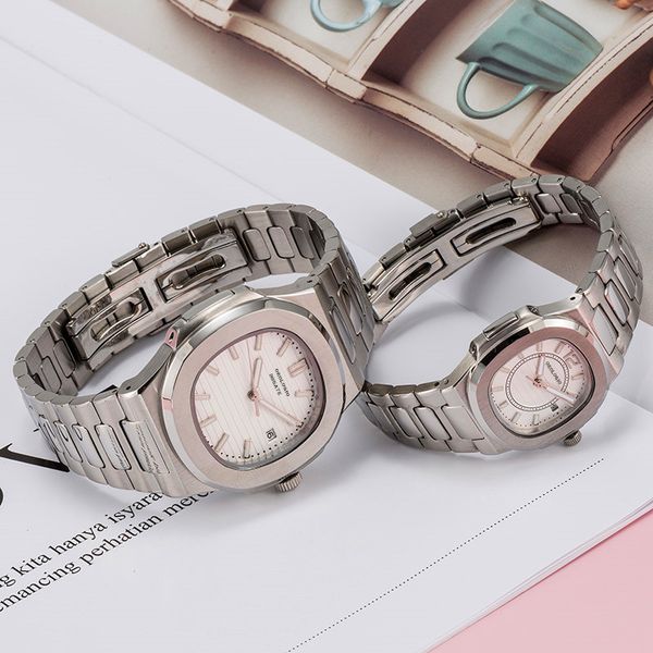 

automatic factory mens mechanical watches silver blue gold watch waterproof luxe lady watches, Slivery;golden