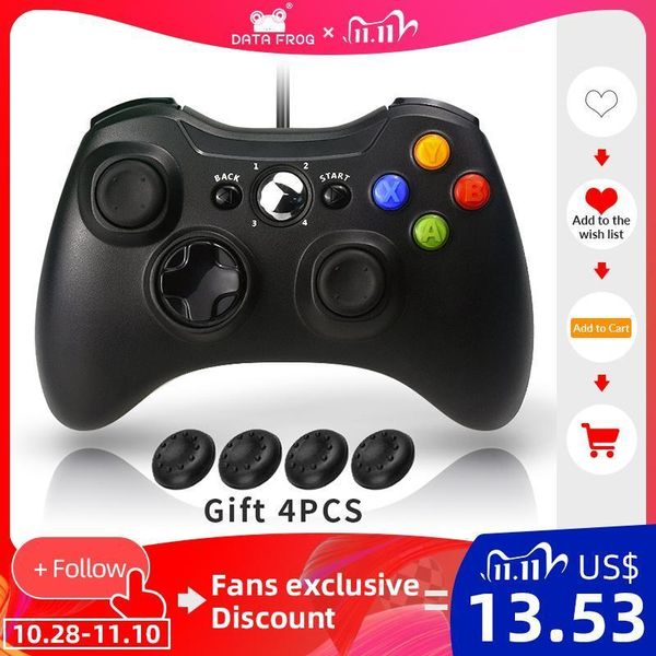 

data frog wired gamepad control for xbox 360/xbox 360 slim/pc controller joystick for windows 7/8/10 microsoft pc with vibration1