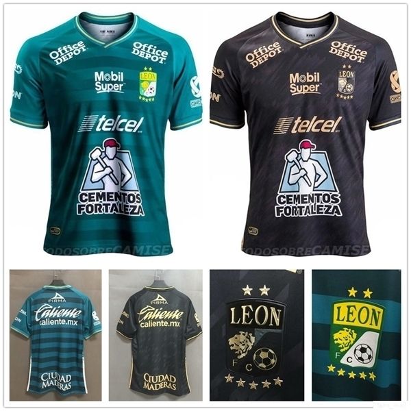 

20 21 liga mx club leon soccer jerseys home away 2020 new león macias ramos w.tesillo ángel m. campbell customize football shirts uniforms, Black;yellow
