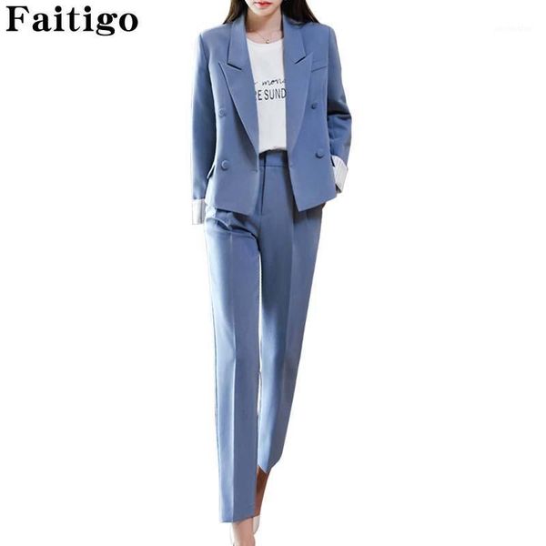 

women suits office wear sets fashion double breasted elegant business suits ladies formal blazer and pants 2 two piece set1, White