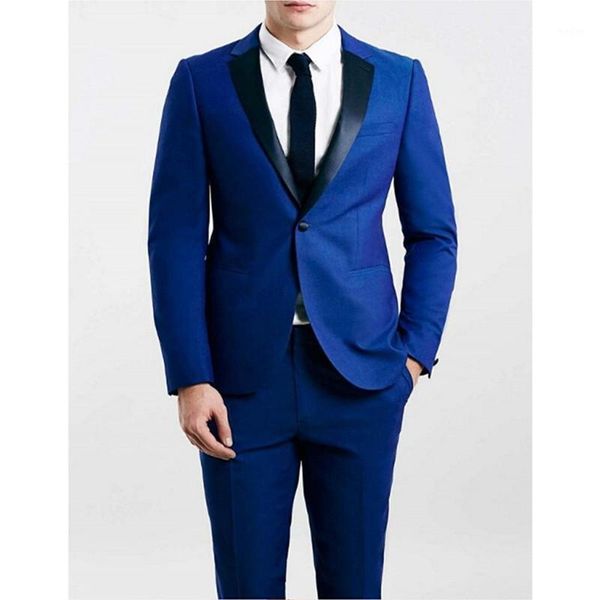 

custom made new style groomsmen notch black lapel groom tuxedos royal blue mens suits wedding man (jacket+pants) b8311, White;black