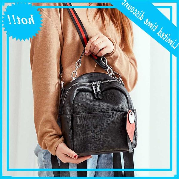 

2021 new spring and summer handbag leisure soft large capacity leather backpack women's bag