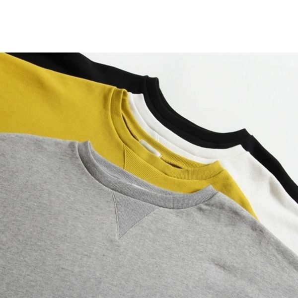 

[ewq] new spring autumn fashion long sleeve round collar solid patchwork pullovers casual sweatshirt women ac300 201204, Black