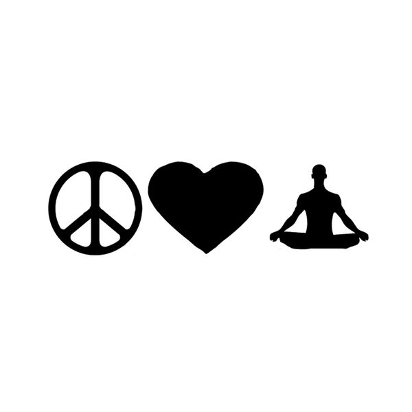 

14.2*4.2 cmpeace love yoga man vinyl car sticker silhouette graphic c16-1867