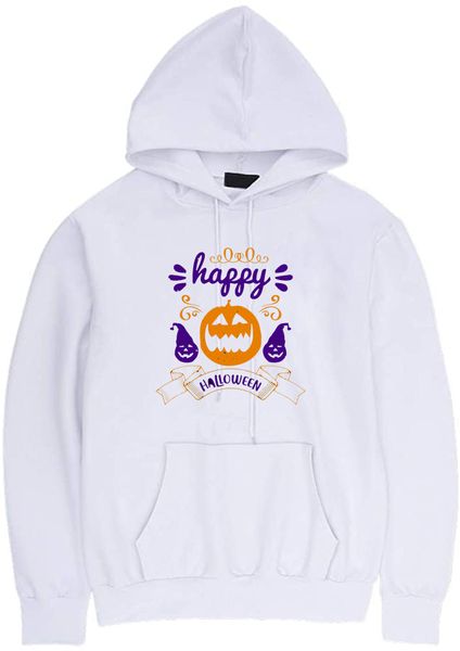 

wt20044 young fashion halloween fashion pumpkin head happy halloween print long sleeve hooded sweater woman, Black