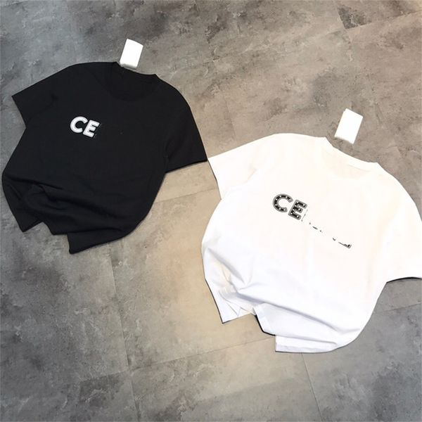 

summer new print casual loose round neck short sleeve t-shirt, White;black