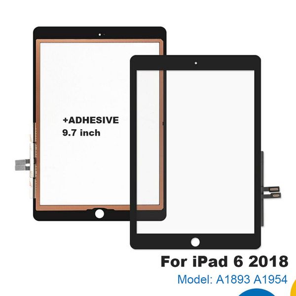 Para iPad 6 6º Gen 2018 Versão A1893 A1954 Touch Screen Digitalizador Frente do painel externo 9,7 polegadas DHL grátis