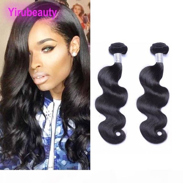 

body wave hair bundles 95-100g piece indian human hair two pieces one lot hair extensions wefts natural color body wave, Black;brown