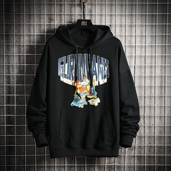 

2021 brand new hoodies sweatshirts men letter print long sleeve hoodie hip hop streetwear clothing plus size m-4xl qlh3, Black