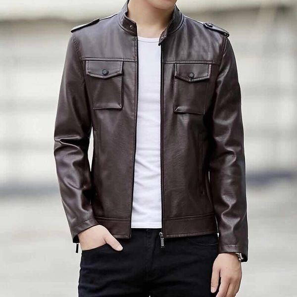 

winter fall fashion mens stand collar black coffee green fleece warm pu leather jacket coat , men spring 6xl coats and jackets