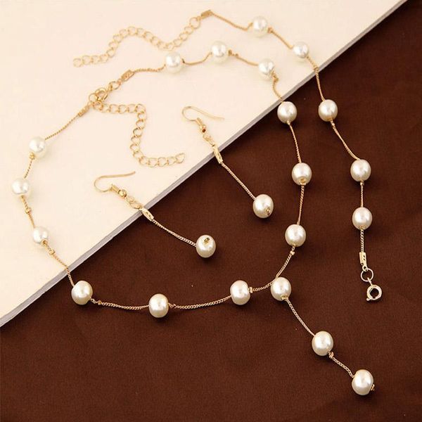 

forseven luxury pendant earrings necklace sets wedding pendant necklace earring jewelry sets women jewelry accessories jl, Silver