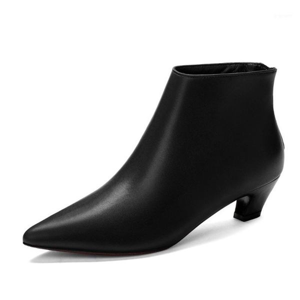 

simple fashion 2020 new european women fine with ankle boots pointed bare boots with women's shoes small1, Black