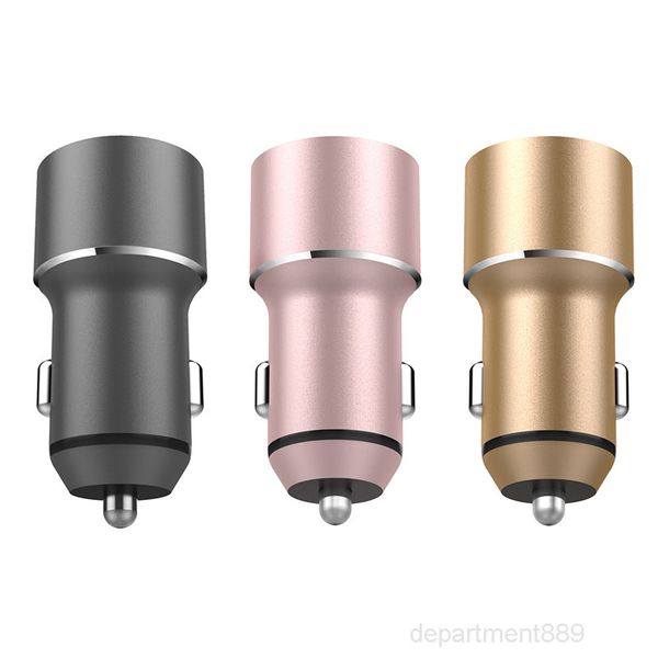 

led dual customized metal charger micro usb car plug vehicle portable power adapter 5v 3.4a for apple samsung owd2630