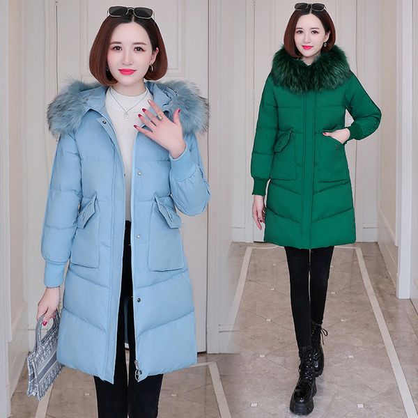 

Women's Winter Jacket 2021 Female Hoodie Fine Outwear Woman Parka Plus Size Down Cotton Rugs R537 Pd00, Black