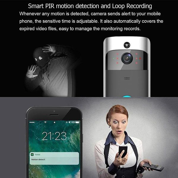

doorbells wireless wifi door bell smart video phone visual ring intercom camera safety system