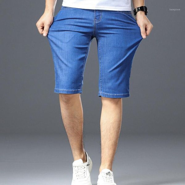 

new men's washable comfort denim pants pants youth thin straight cotton fleece casual shorts1, White;black