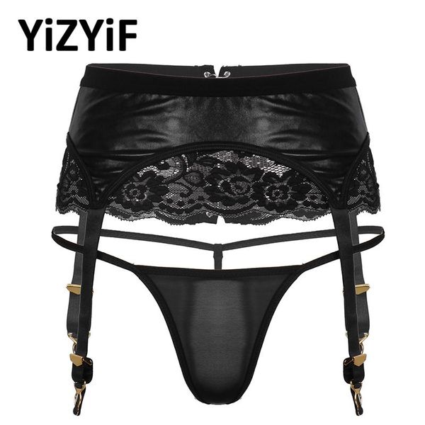 

women shiny metallic lace garter belt suspenders g-string thongs underwear lingerie panties erotic costume clubwear, Black;pink