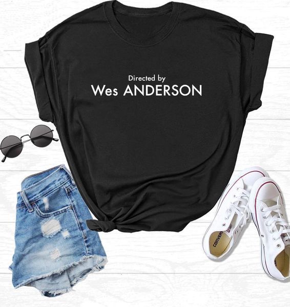 

directed by wes anderson print women tshirt cotton casual funny t shirt for lady girl tee hipster ins na-96, White
