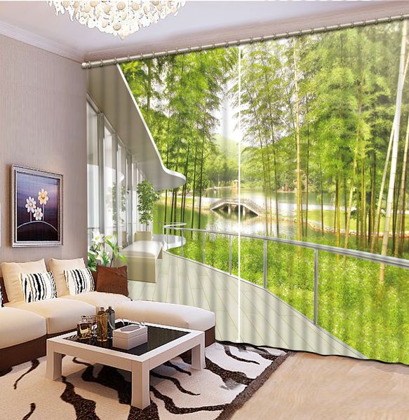 

rural bamboo forest luxury 3d window curtain living room wedding bedroom