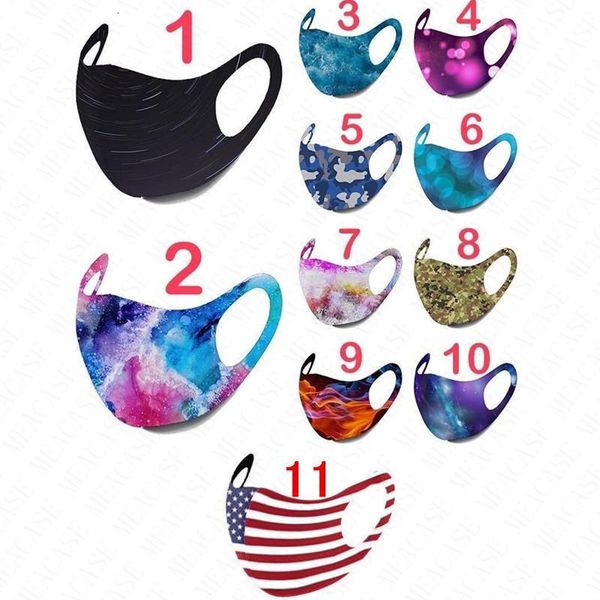 

adults tie-dye camouflage protective washable masks fashion face flag d6280 reusable breathable dustproof prin