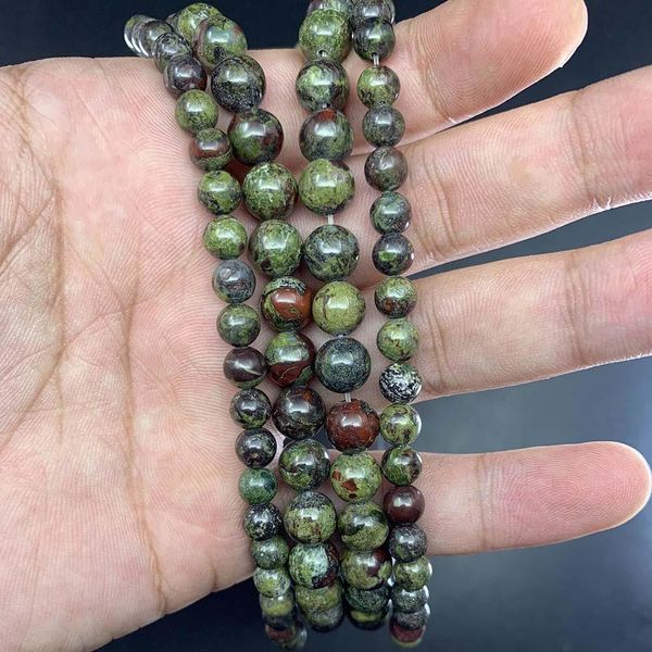 

1 strand лот 4 6 8 10 12 мм натуральные драконы кровавый камень свободные свободные шусы круглые бусины для ювелирных изготовление выводы di