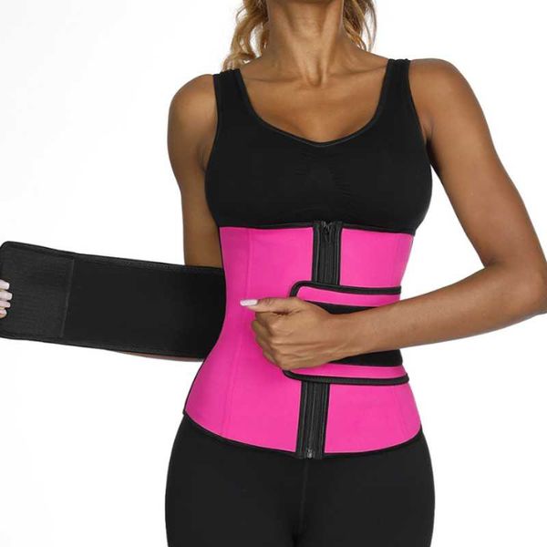 

waist support shapewear waist training corset shaper cincher belt slimming fitness belt lose weight body building, Black;gray