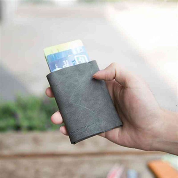 

rfid card holder wallets men smart black magic trifold leather slim mini wallet small money bag male purses walet, Red;black