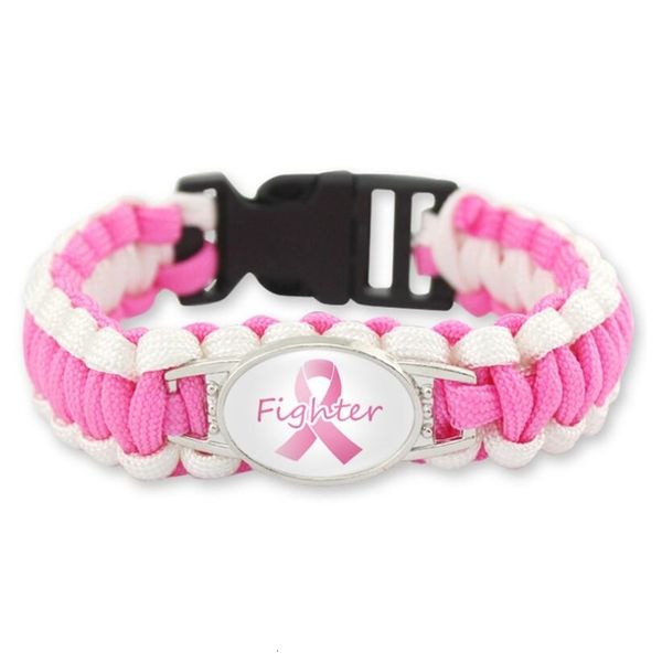 

pink new cancer arrival breast (10 fighter pcs/lot) hope ribbon awareness paracord bracelets blue yellow black outdoor c