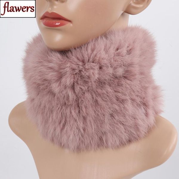 

2020 new women genuine fur scarves headband winter fashion girl real fur scarf knit natural ring muffle, Blue;gray