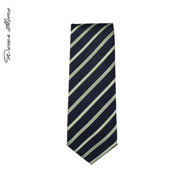 

2020 brand new fashion men 7cm green stripe navy blue necktie work formal suit party neck tie for men with gift box1, Black;gray
