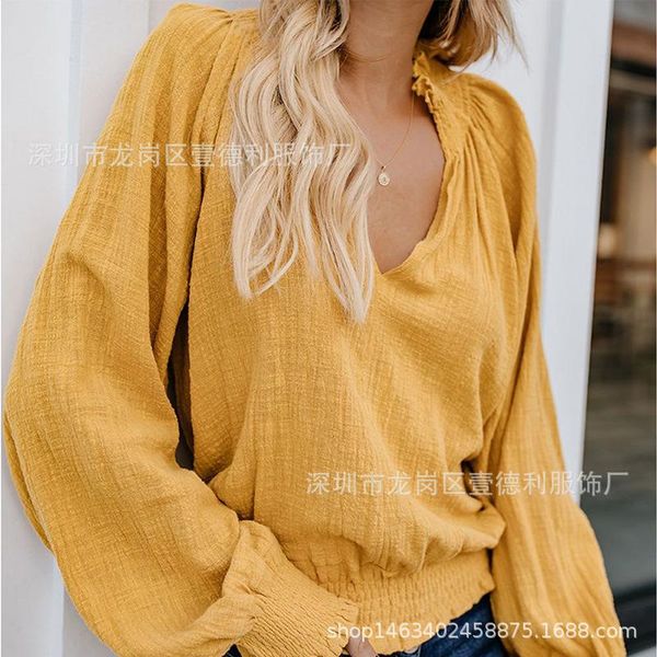 

casual woman shirt spring autumn woman tee european style blouse, White