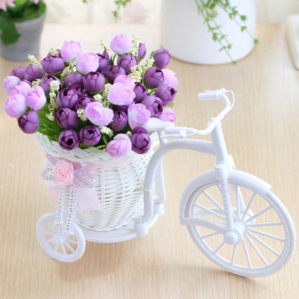 

decorative flowers & wreaths artificial rose rattan vase + meters spring scenery flower set home wedding decoration birthday gift