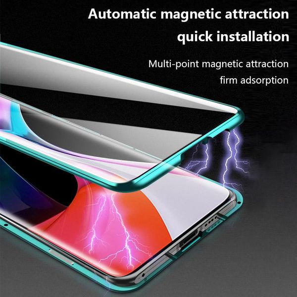 

magnetic adsorption metal case for xiaomi 10 cc9 pro note10 redmi k20 note7 8 9 pro k30 double sided glass magnet cover h jllqit