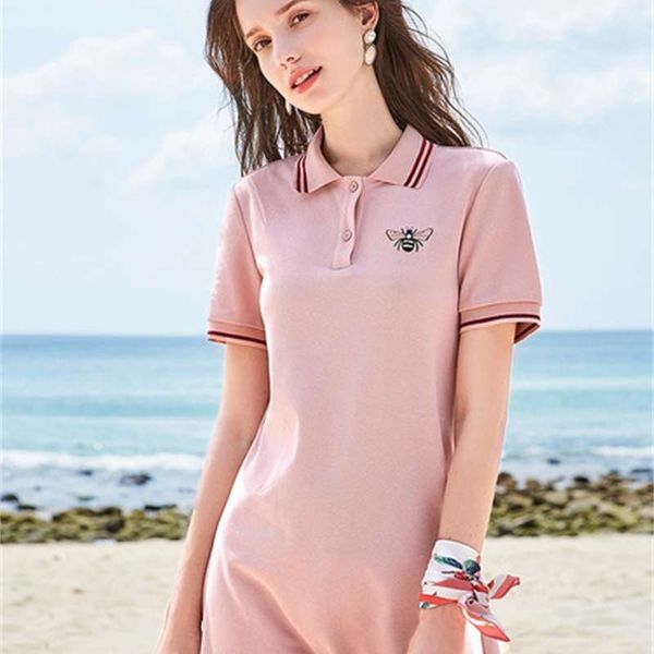 

new short sleeve polo collar dress in summer 2020, Black;gray