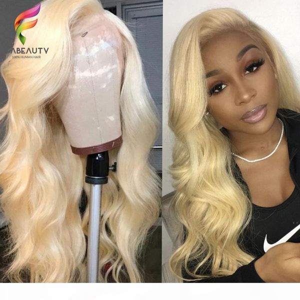 

glueless #613 blonde lace front human hair wigs brazilian body wave 13*4 lace front wig pre plucked honey blonde remy lace wigs, Black