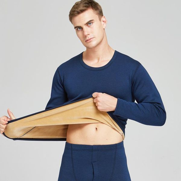 

men's sleepwear dralon thermal underwear men crew neck k warm tracksuit suit set, Black;brown