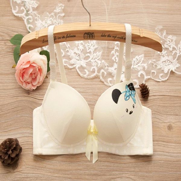 

3 colors japanese cute panda bra women cotton underwear sweet comfortable bra lady push up thin, Red;black