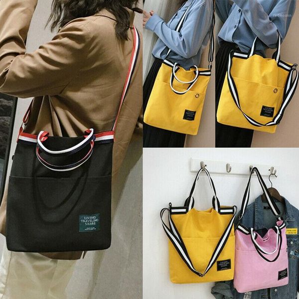 

new womens girls durable canvas tote large capacity handbag shoulder bag1